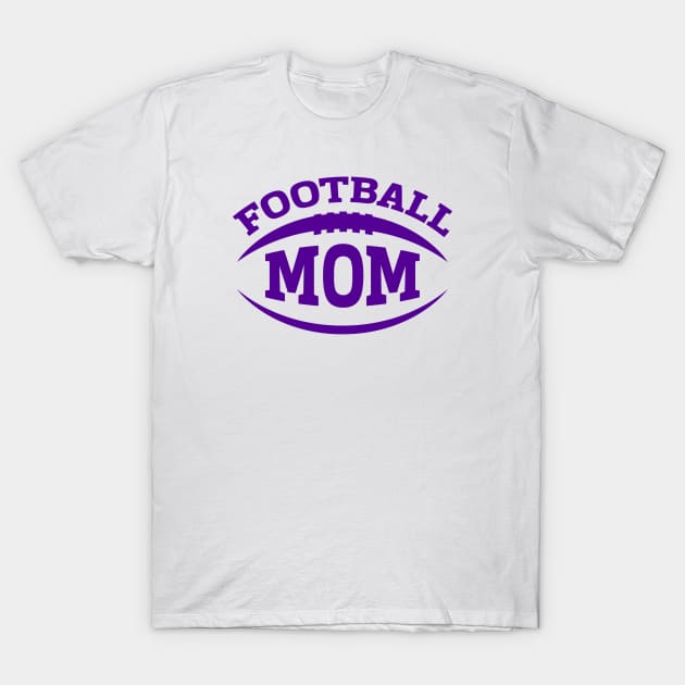 Football Mom (Purple) T-Shirt by TeeSwagUniverse